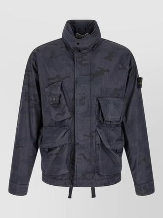 Stone Island camouflage field jacket high collar pockets