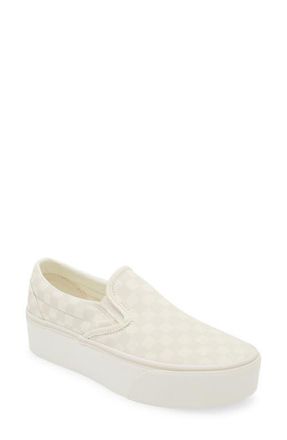 Vans Classic Slip-On Stackform Sneaker in Marshmallow Turtledo at Nordstrom, Size 10.5