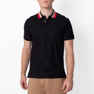 Burberry Logo Intarsia-Knit Short Sleeved Polo Shirt, Size X-Small