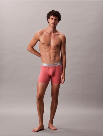 Calvin Klein Mens Brushed Microfiber Stretch Boxer Brief - Pink - XL