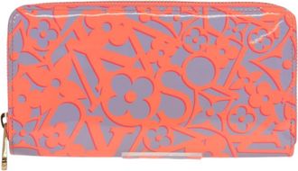 Louis Vuitton Zippy Wallet Orange Patent Leather Wallet (Pre-Owned)