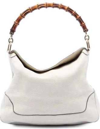 Gucci Pre-owned Bamboo Handle Satchel - Dames - Vintage Schoudertas - Wit - ONE Size - Leer - Vintage