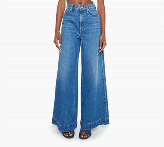 Mother The Headliner Sneak Wide Leg Jean In Green Thumb