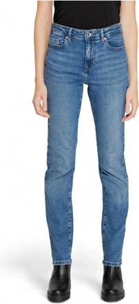Only Only, Jeans, Dames, Blauw, XL L30, Katoen, Blauwe Life Straight Jeans