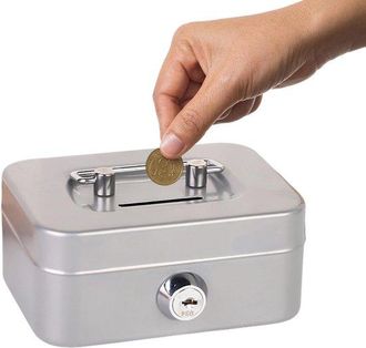 OEM Peque&ntilde;a Caja Met&aacute;lica Con Cerradura Y Ranura Para Ahorros Y Objetos De Valor