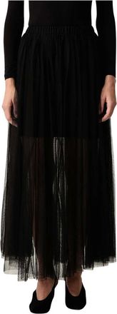 Twinset Midi Volle Rok - Dames - Rokken - Zwart - Maat: XL Poliester