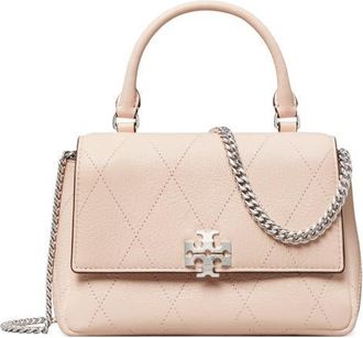 Tory Burch Charlie Quilted Leather Top Handle Bag in Soft Pink at Nordstrom