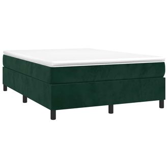 vidaXL Estructura Cama Sin Colch&oacute;n Terciopelo Verde Oscuro 140x200 Cm Vidaxl