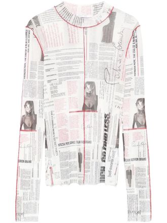 Patrizia Pepe manifesto-print top - women - Polyester/Elastane - III - J4F1 Manifesto Print