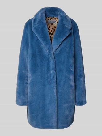 White Label Mantel mit Kunstfellbesatz in Bleu, Gr&ouml;&szlig;e 42