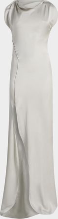 Victoria Beckham Carla Sleeveless Satin Slit Gown