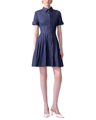 Carolina Herrera Pleated Waist Mini Dress