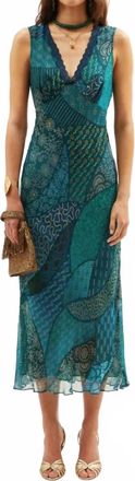 Rixo Cyrus Midi Dress In Ibiza Night Teal