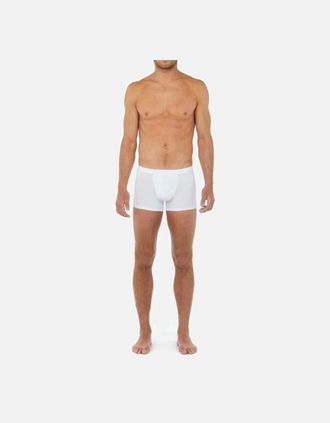 HOM Hom Mens HO1 Tencel Soft Boxer Trunk, White - Size: 32/33/32