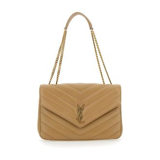 Saint Laurent Loulou Large Bag - female - Saint Laurent - Shoulder Bags - Beige - ONE SIZE - Bags