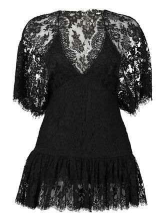 Chloé ruffled lace blouse - women - Cotton/Polyamide/Acetate/Silk - 38 - Black