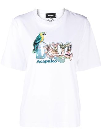 Dsquared2 T-shirt met grafische print - Wit