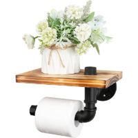 OEM Portarrollos De Papel Higi&eacute;nico Industrial Con Marco De Madera Y Tubo De Hierro Fundido - Portarrollos De Papel Higi&eacute;nico R&uacute;stico De Pared - Portarrol