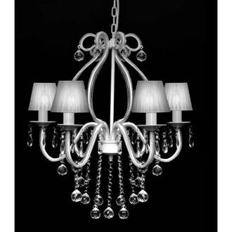 vidaXL Chandelier with 2300 Crystals White vidaXL