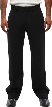 Off-white Black Straight Solid Trousers