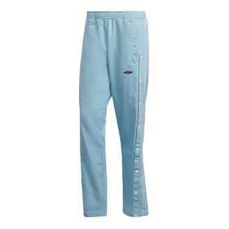 adidas Mens adidas Denim Pants Side Solid Color Straight Casual Pants/Trousers Blue HC9499
