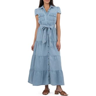 Kut from the Kloth Juno Cap Sleeve Maxi Dress in Light Wash at Nordstrom Rack, Size Small