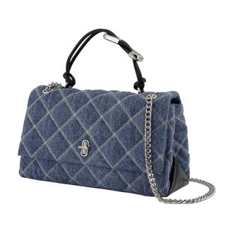 Marc Jacobs Womens Quilted Cotton Shoulder Bag Blue