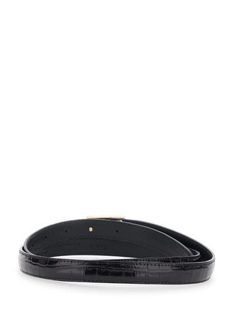 ERL Croc-Embossed Leather Belt - Black