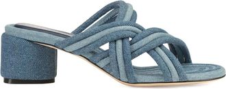 Sergio Rossi 50mm Watamu geknoopte denim sandalen - Blauw