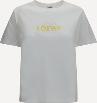 Loewe Cotton blend T-shirt with embroidered logo Female L