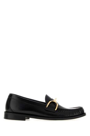 Alexander McQueen Black Solid Wishbone Loafers