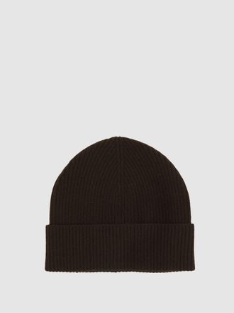 Reiss Chocolate Wool-blend Tipped Beanie