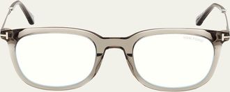 Tom Ford Blue Blocking Acetate Mixed-Media Square Glasses