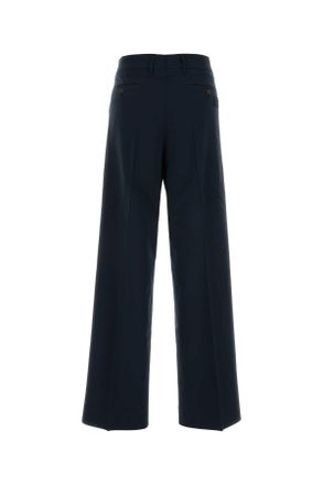 Miu Miu Womens Blue Stretch Wool Pant Bleu Pantaloni