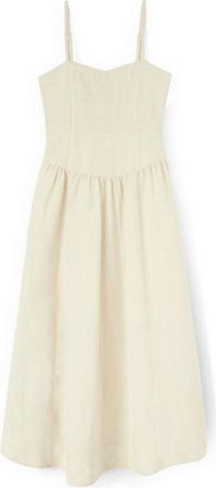 Motivi Midi Kleedjes - Dames - Maxi kleedjes - Beige - S - Linnen - Kleedjes