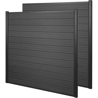 Hhg Frangivento fendivista 2x pannelli privacy Sarthe wpc alluminio premium 375cm antracite