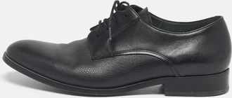 Lanvin Black Leather Lace Up Oxfords