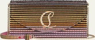 Christian Louboutin Loubi54 Wallet on Chain in Strass Crepe Satin