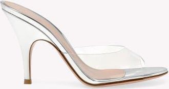 Gianvito Rossi Sofia Mule 95 Mules in Metallic Silver Tpu at Nordstrom, Size 40.5