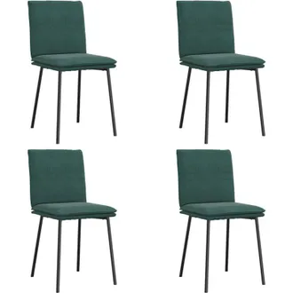 vidaXL Vidaxl - Sillas De Comedor 4 Unidades Terciopelo Verde Oscuro