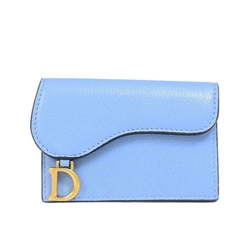 Dior Saddle Handbag Leather Blue Leather Bag (Pre-Owned)