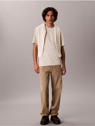Calvin Klein Jeans Calvin Klein Mens Arch Logo Applique Tee - White/Natural - 2XL