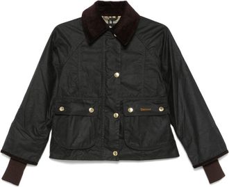 Barbour Giacca Beadnell crop con finitura cerata - Verde