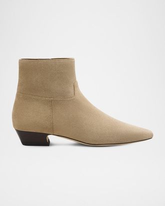 Stuart Weitzman Stassi Suede Zip Ankle Boots