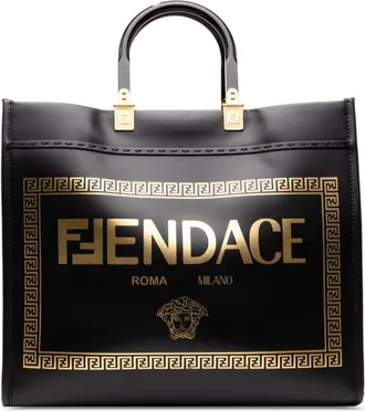 Fendi Pre-owned Fendi Versace Fendace Medium Calfskin Sunshine Shopper Tote Ladies CSUH1899A0LX645F