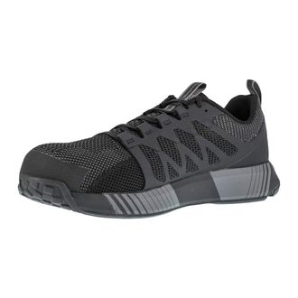 Reebok Mens Fusion Flexweave Cage Composite Toe Sneaker, Black/Grey, 11 Wide