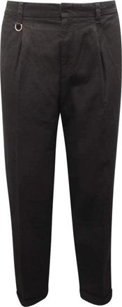 Paolo Pecora Katoen/Linnen Broek in Zwart - Heren - Slim Fit Broeken - Zwart - XL - Katoen - Broeken