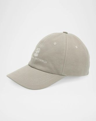 Brunello Cucinelli Logo Denim Baseball Cap