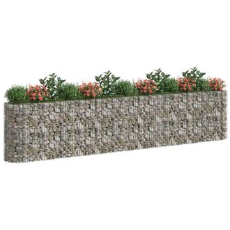 Berkfield Home Durable Gabion Raised Bed Galvanised Iron 470x50x100 cm in Silver | Size: 470 x 50 x 100 cm