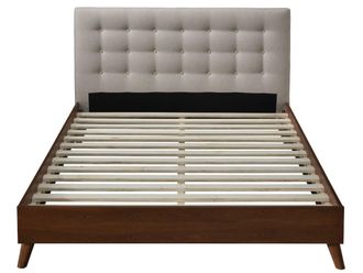 VENTE-UNIQUE.COM Base de cama efecto madera color natural oscuro, beige 160 x 200 cm